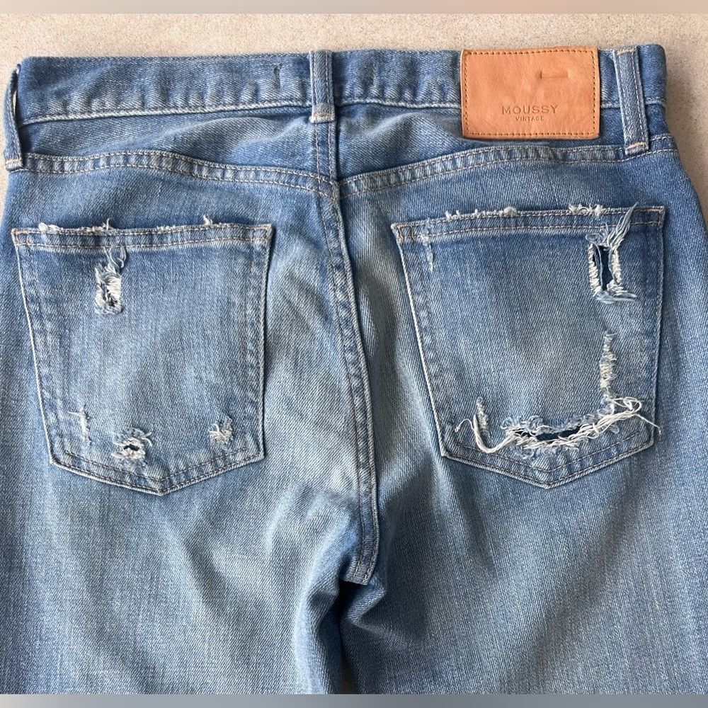 Moussy Vintage Lenwood Mid-Rise Cropped Skinny Distressed Jeans Size 26 - Picture 6 of 8